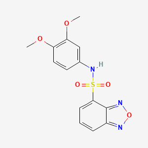 molecular formula C14H13N3O5S B11116346 N-(3,4-dimethoxyphenyl)-2,1,3-benzoxadiazole-4-sulfonamide 