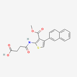 molecular formula C20H17NO5S B11116384 4-{[3-(Methoxycarbonyl)-4-(naphthalen-2-yl)thiophen-2-yl]amino}-4-oxobutanoic acid 