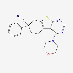 molecular formula C21H20N4OS B11116387 4-(Morpholin-4-yl)-7-phenyl-5,6,7,8-tetrahydro[1]benzothieno[2,3-d]pyrimidine-7-carbonitrile 