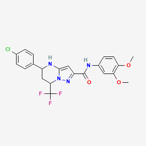 5-(4-chlorophenyl)-N-(3,4-dimethoxyphenyl)-7-(trifluoromethyl)-4,5,6,7-tetrahydropyrazolo[1,5-a]pyrimidine-2-carboxamide