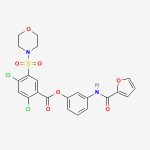 molecular formula C22H18Cl2N2O7S B11116391 3-[(Furan-2-ylcarbonyl)amino]phenyl 2,4-dichloro-5-(morpholin-4-ylsulfonyl)benzoate 