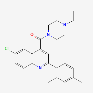 molecular formula C24H26ClN3O B11116406 6-Chloro-2-(2,4-dimethylphenyl)-4-(4-ethylpiperazine-1-carbonyl)quinoline 