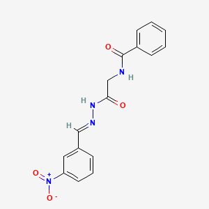 N-{2-[(2E)-2-(3-nitrobenzylidene)hydrazino]-2-oxoethyl}benzamide