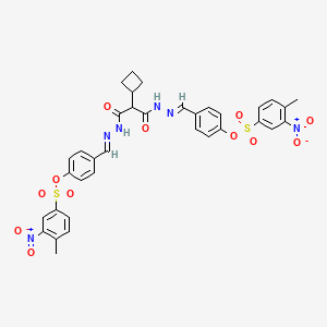 (2-cyclobutyl-1,3-dioxopropane-1,3-diyl)bis[(1E)hydrazin-2-yl-1-ylidene(E)methylylidenebenzene-4,1-diyl] bis(4-methyl-3-nitrobenzenesulfonate)