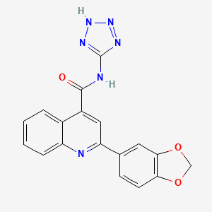 molecular formula C18H12N6O3 B11116419 2-(1,3-benzodioxol-5-yl)-N-(1H-tetrazol-5-yl)quinoline-4-carboxamide 