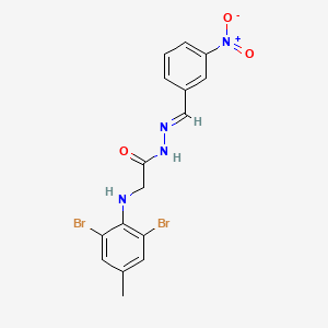 molecular formula C16H14Br2N4O3 B11116435 2-[(2,6-Dibromo-4-methylphenyl)amino]-N'-[(E)-(3-nitrophenyl)methylidene]acetohydrazide 