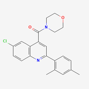 molecular formula C22H21ClN2O2 B11116445 [6-Chloro-2-(2,4-dimethylphenyl)quinolin-4-yl](morpholin-4-yl)methanone 