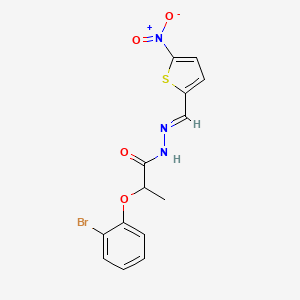 molecular formula C14H12BrN3O4S B11116476 2-(2-bromophenoxy)-N'-[(E)-(5-nitrothiophen-2-yl)methylidene]propanehydrazide 