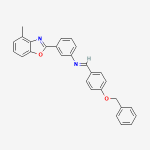 N-{(Z)-[4-(benzyloxy)phenyl]methylidene}-3-(4-methyl-1,3-benzoxazol-2-yl)aniline