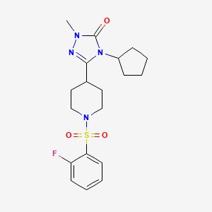 molecular formula C19H25FN4O3S B11116487 4-cyclopentyl-3-(1-((2-fluorophenyl)sulfonyl)piperidin-4-yl)-1-methyl-1H-1,2,4-triazol-5(4H)-one 