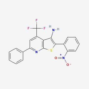 2-(2-Nitrophenyl)-6-phenyl-4-(trifluoromethyl)thieno[2,3-b]pyridin-3-amine