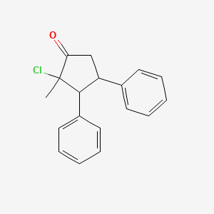 molecular formula C18H17ClO B11116506 2-Chloro-2-methyl-3,4-diphenylcyclopentanone 