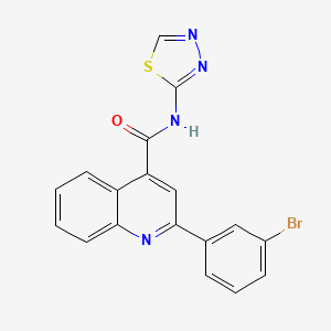 molecular formula C18H11BrN4OS B11116513 2-(3-bromophenyl)-N-(1,3,4-thiadiazol-2-yl)quinoline-4-carboxamide 