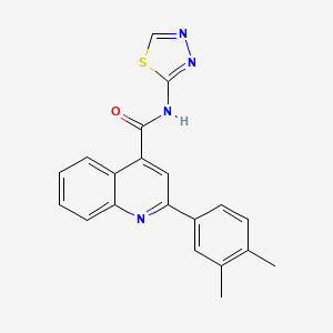 molecular formula C20H16N4OS B11116520 2-(3,4-dimethylphenyl)-N-(1,3,4-thiadiazol-2-yl)quinoline-4-carboxamide 