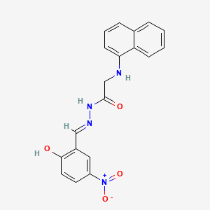 molecular formula C19H16N4O4 B11116522 N'-[(E)-(2-Hydroxy-5-nitrophenyl)methylidene]-2-[(naphthalen-1-YL)amino]acetohydrazide 