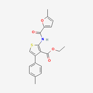 molecular formula C20H19NO4S B11116526 Ethyl 2-{[(5-methylfuran-2-yl)carbonyl]amino}-4-(4-methylphenyl)thiophene-3-carboxylate 