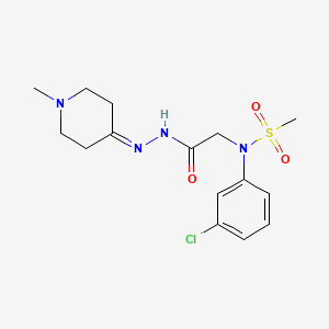 N-(3-chlorophenyl)-N-{2-[2-(1-methylpiperidin-4-ylidene)hydrazino]-2-oxoethyl}methanesulfonamide