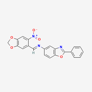 N-[(E)-(6-nitro-1,3-benzodioxol-5-yl)methylidene]-2-phenyl-1,3-benzoxazol-5-amine