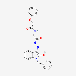 molecular formula C25H22N4O4 B11116602 N-({N'-[(3Z)-1-Benzyl-2-oxo-2,3-dihydro-1H-indol-3-ylidene]hydrazinecarbonyl}methyl)-2-phenoxyacetamide 