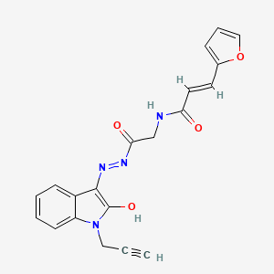 molecular formula C20H16N4O4 B11116610 (2E)-3-(Furan-2-YL)-N-({N'-[(3Z)-2-oxo-1-(prop-2-YN-1-YL)-2,3-dihydro-1H-indol-3-ylidene]hydrazinecarbonyl}methyl)prop-2-enamide 