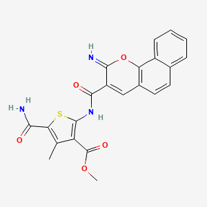 molecular formula C22H17N3O5S B11116626 methyl 5-carbamoyl-2-{[(2-imino-2H-benzo[h]chromen-3-yl)carbonyl]amino}-4-methylthiophene-3-carboxylate 