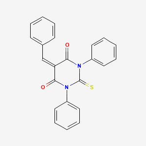 molecular formula C23H16N2O2S B11116638 5-benzylidene-1,3-diphenyl-2-thioxodihydropyrimidine-4,6(1H,5H)-dione 