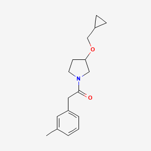 molecular formula C17H23NO2 B11116646 1-(3-(Cyclopropylmethoxy)pyrrolidin-1-yl)-2-(m-tolyl)ethanone 