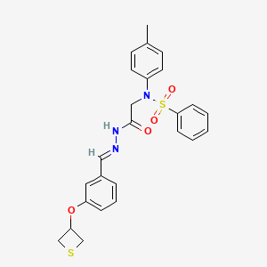 molecular formula C25H25N3O4S2 B11116665 N-(4-Methylphenyl)-N-({N'-[(E)-[3-(thietan-3-yloxy)phenyl]methylidene]hydrazinecarbonyl}methyl)benzenesulfonamide 