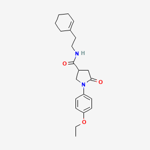 molecular formula C21H28N2O3 B11116673 N-[2-(cyclohex-1-en-1-yl)ethyl]-1-(4-ethoxyphenyl)-5-oxopyrrolidine-3-carboxamide 