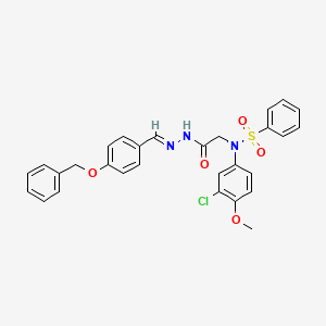 molecular formula C29H26ClN3O5S B11116675 N-({N'-[(E)-[4-(Benzyloxy)phenyl]methylidene]hydrazinecarbonyl}methyl)-N-(3-chloro-4-methoxyphenyl)benzenesulfonamide 