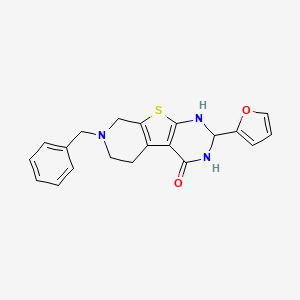 molecular formula C20H19N3O2S B11116695 11-benzyl-5-(furan-2-yl)-8-thia-4,6,11-triazatricyclo[7.4.0.02,7]trideca-1(9),2(7)-dien-3-one 