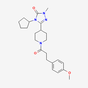 4-cyclopentyl-3-(1-(3-(4-methoxyphenyl)propanoyl)piperidin-4-yl)-1-methyl-1H-1,2,4-triazol-5(4H)-one