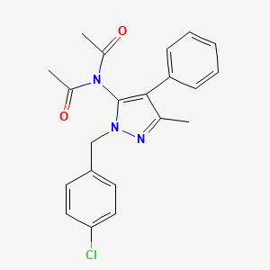 molecular formula C21H20ClN3O2 B11116715 Pyrazole, 5-diacetylamino-1-(4-chlorobenzyl)-3-methyl-4-phenyl- 