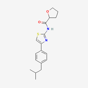 molecular formula C18H22N2O2S B11116718 N-[4-(4-isobutylphenyl)-1,3-thiazol-2-yl]tetrahydro-2-furancarboxamide 