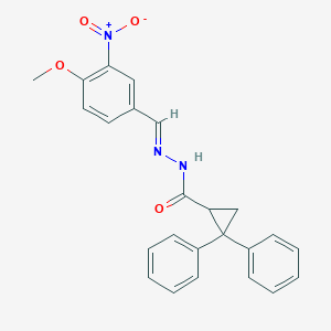 molecular formula C24H21N3O4 B11116725 N'-[(E)-(4-methoxy-3-nitrophenyl)methylidene]-2,2-diphenylcyclopropanecarbohydrazide 