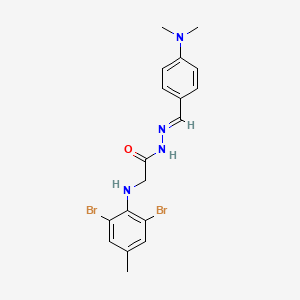 molecular formula C18H20Br2N4O B11116757 2-[(2,6-Dibromo-4-methylphenyl)amino]-N'-[(E)-[4-(dimethylamino)phenyl]methylidene]acetohydrazide 