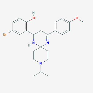 molecular formula C24H30BrN3O2 B11116763 4-Bromo-2-[4-(4-methoxyphenyl)-9-(propan-2-yl)-1,5,9-triazaspiro[5.5]undec-4-en-2-yl]phenol 