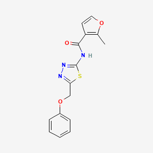 molecular formula C15H13N3O3S B11116768 2-methyl-N-[5-(phenoxymethyl)-1,3,4-thiadiazol-2-yl]furan-3-carboxamide 