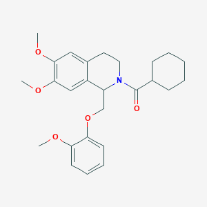 cyclohexyl(6,7-dimethoxy-1-((2-methoxyphenoxy)methyl)-3,4-dihydroisoquinolin-2(1H)-yl)methanone