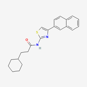 3-cyclohexyl-N-[4-(naphthalen-2-yl)-1,3-thiazol-2-yl]propanamide