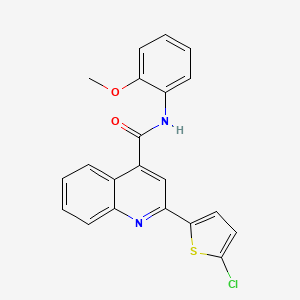 molecular formula C21H15ClN2O2S B11116804 2-(5-chlorothiophen-2-yl)-N-(2-methoxyphenyl)quinoline-4-carboxamide 