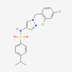 N-[1-(2-chloro-4-fluorobenzyl)-1H-pyrazol-4-yl]-4-(propan-2-yl)benzenesulfonamide