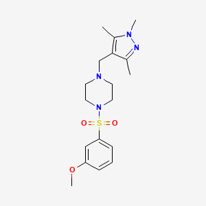 molecular formula C18H26N4O3S B11116829 1-[(3-methoxyphenyl)sulfonyl]-4-[(1,3,5-trimethyl-1H-pyrazol-4-yl)methyl]piperazine 