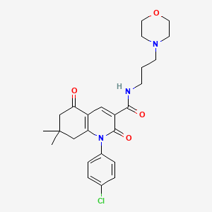 molecular formula C25H30ClN3O4 B11116837 1-(4-chlorophenyl)-7,7-dimethyl-N-[3-(morpholin-4-yl)propyl]-2,5-dioxo-1,2,5,6,7,8-hexahydroquinoline-3-carboxamide 