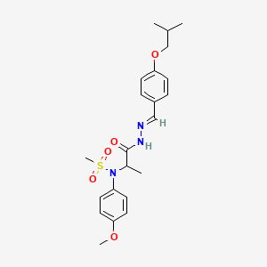 N-(4-methoxyphenyl)-N-(1-{(2E)-2-[4-(2-methylpropoxy)benzylidene]hydrazinyl}-1-oxopropan-2-yl)methanesulfonamide (non-preferred name)