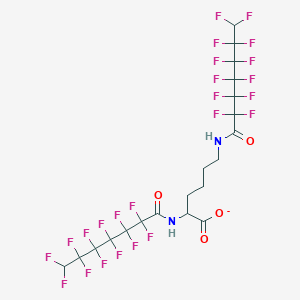 molecular formula C20H13F24N2O4- B11116867 2,6-Bis[(2,2,3,3,4,4,5,5,6,6,7,7-dodecafluoroheptanoyl)amino]hexanoate 