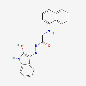 molecular formula C20H16N4O2 B11116874 2-(naphthalen-1-ylamino)-N'-[(3Z)-2-oxo-1,2-dihydro-3H-indol-3-ylidene]acetohydrazide (non-preferred name) 