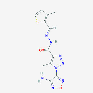 molecular formula C12H12N8O2S B11116928 1-(4-amino-1,2,5-oxadiazol-3-yl)-5-methyl-N'-[(E)-(3-methylthiophen-2-yl)methylidene]-1H-1,2,3-triazole-4-carbohydrazide 