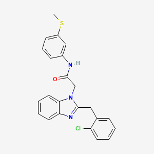 molecular formula C23H20ClN3OS B11116934 2-[2-(2-chlorobenzyl)-1H-1,3-benzimidazol-1-yl]-N-[3-(methylsulfanyl)phenyl]acetamide 