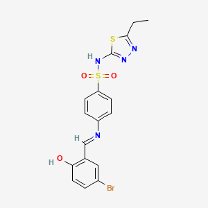 4-{[(E)-(5-bromo-2-hydroxyphenyl)methylidene]amino}-N-(5-ethyl-1,3,4-thiadiazol-2-yl)benzenesulfonamide